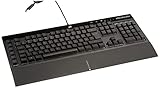 CORSAIR K55 RGB PRO Kabelgebundene Membrantastatur - IP42 staub- Und Spritzwassergeschützt - 6 Makro-Tasten Mit Elgato-Integration - iCUE-Kompatibel - QWERTZ DE - PC, Mac, Xbox - Schwarz