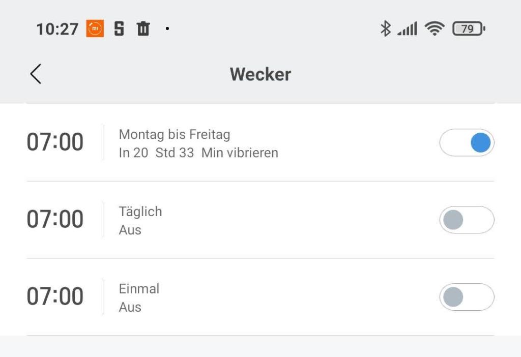 Mi Fit App Wecker Einstellungen